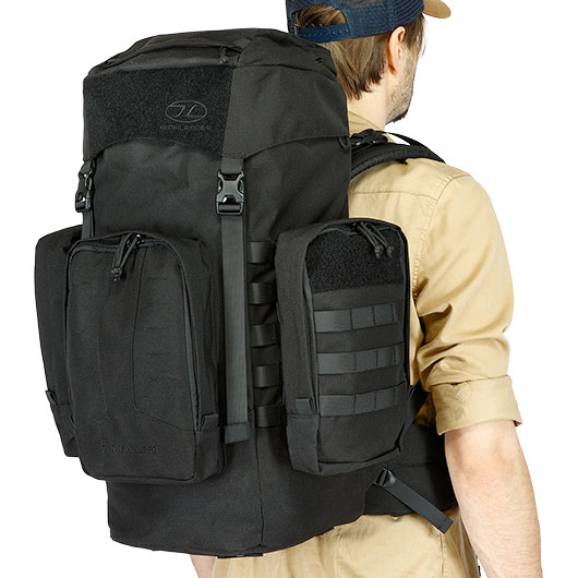 Highlander Rucksack Pinnacle 50 Liter Molle mit abnehmbaren Seitentaschen schwarz Bild 8