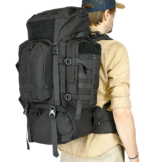 Highlander Rucksack Pinnacle 70 Liter Molle mit abnehmbaren Seitentaschen schwarz Bild 8