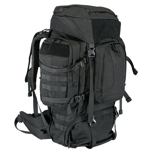 Highlander Rucksack Pinnacle 90 Liter Molle mit abnehmbaren Seitentaschen schwarz