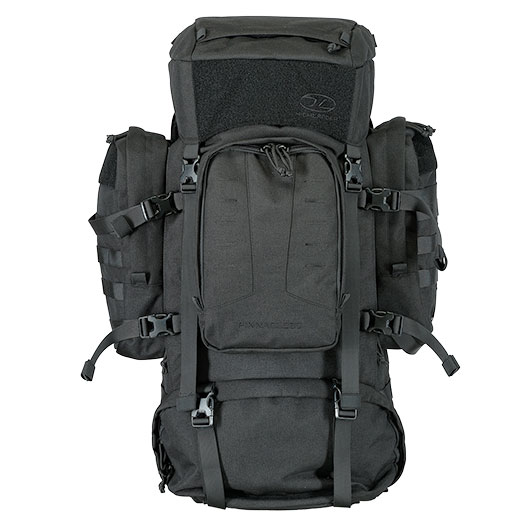 Highlander Rucksack Pinnacle 90 Liter Molle mit abnehmbaren Seitentaschen schwarz Bild 1