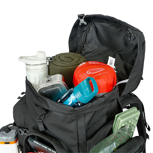 Highlander Rucksack Pinnacle 90 Liter Molle mit abnehmbaren Seitentaschen schwarz Bild 10