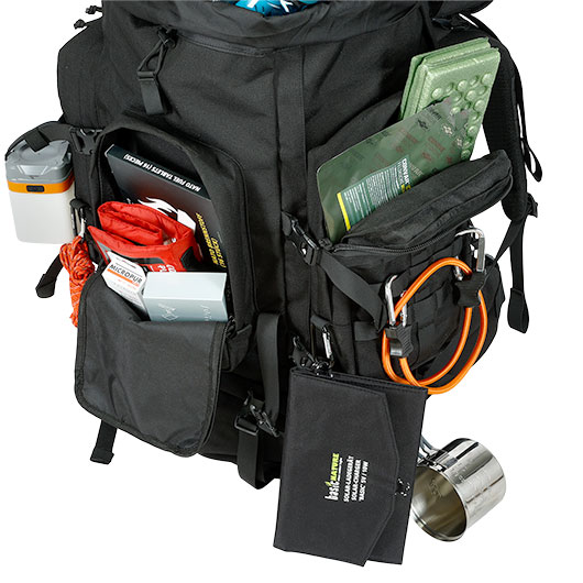 Highlander Rucksack Pinnacle 90 Liter Molle mit abnehmbaren Seitentaschen schwarz Bild 11