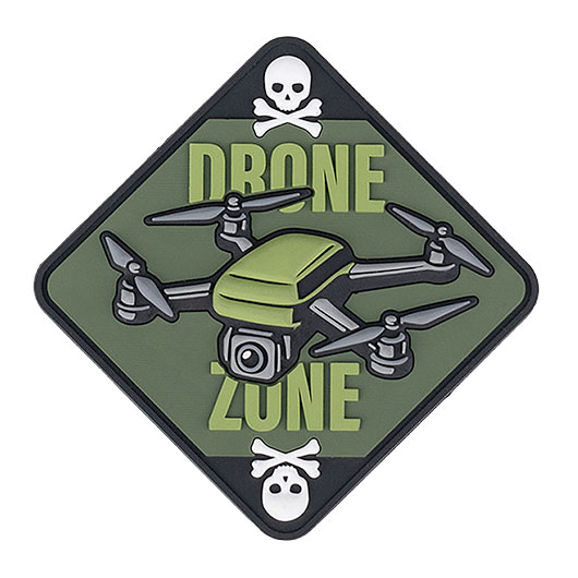 101INC 3D PVC Rubberpatch DRONE ZONE mit Sch�del und Knochen