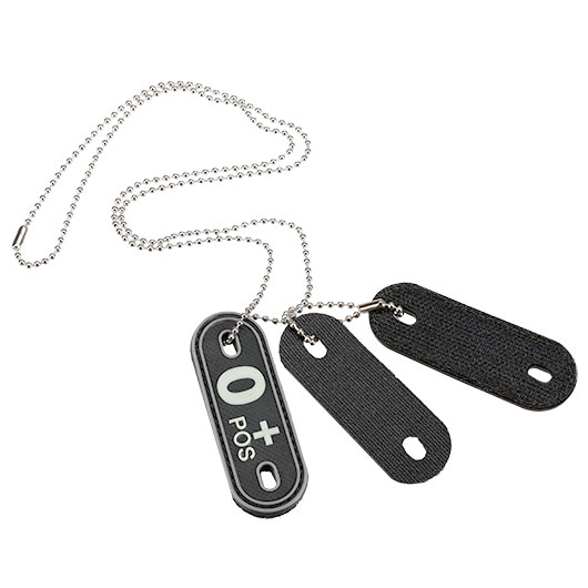101INC DogTag und Patch mit Klett auf der R�ckseite Blutgruppe 0+ Bild 2