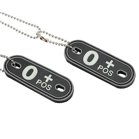 101INC DogTag und Patch mit Klett auf der R�ckseite Blutgruppe 0+ Bild 3