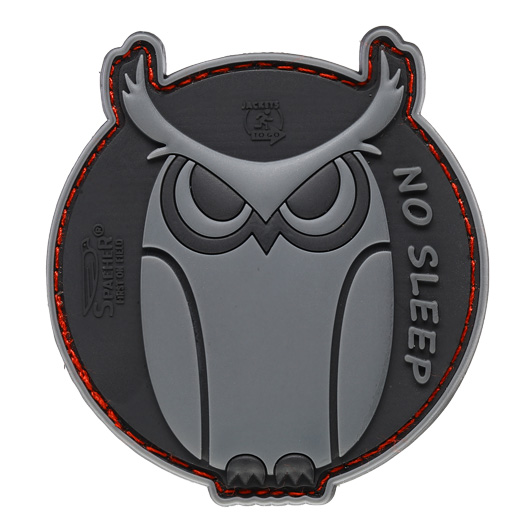 JTG 3D Rubber Patch mit Klettflche No Sleep schwarz/grau