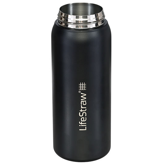 LifeStraw Go Stainless Steel Edelstahl-Trinkflasche mit Wasserfilter vakuumisoliert 700 ml schwarz Bild 2