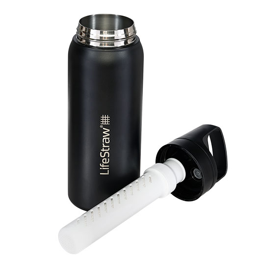 LifeStraw Go Stainless Steel Edelstahl-Trinkflasche mit Wasserfilter vakuumisoliert 700 ml schwarz Bild 3