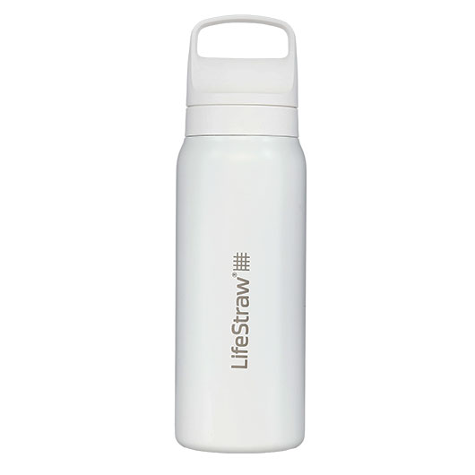 LifeStraw Go Stainless Steel Edelstahl-Trinkflasche mit Wasserfilter vakuumisoliert 700 ml wei�