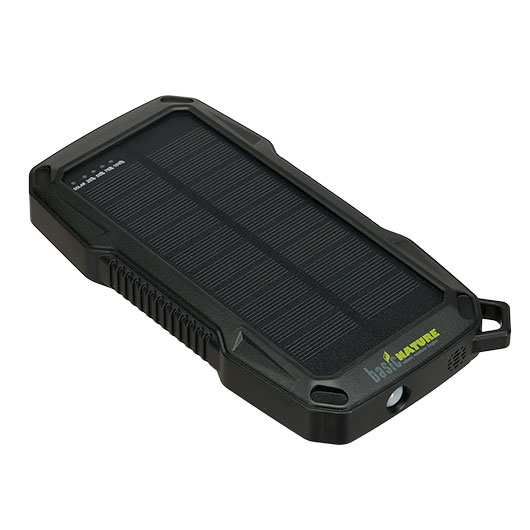Basic Nature Solar Powerbank 10 PD 10000 mAh mit LED-Display inkl. Ladekabel schwarz