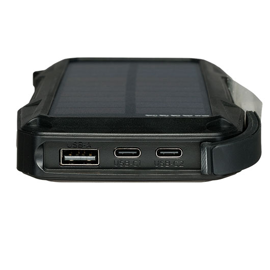 Basic Nature Solar Powerbank 10 PD 10000 mAh mit LED-Display inkl. Ladekabel schwarz Bild 3