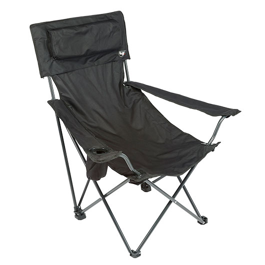 Fox Outdoor Klappstuhl Deluxe mit R�cken- und Armlehne inkl. Getr�nkehalter schwarz
