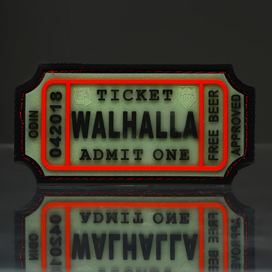 JTG 3D Rubber Patch mit Klettflche Walhalla Ticket nachleuchtend Bild 1