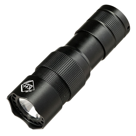 KH-Security Taschenlampe 2in1 Pro Alarm mit Personenalarm wiederaufladbar 3 Leuchtmodi 300 lm schwarz
