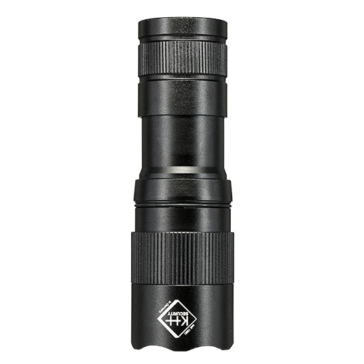 KH-Security Taschenlampe 2in1 Pro Alarm mit Personenalarm wiederaufladbar 3 Leuchtmodi 300 lm schwarz Bild 1