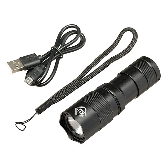 KH-Security Taschenlampe 2in1 Pro Alarm mit Personenalarm wiederaufladbar 3 Leuchtmodi 300 lm schwarz Bild 11