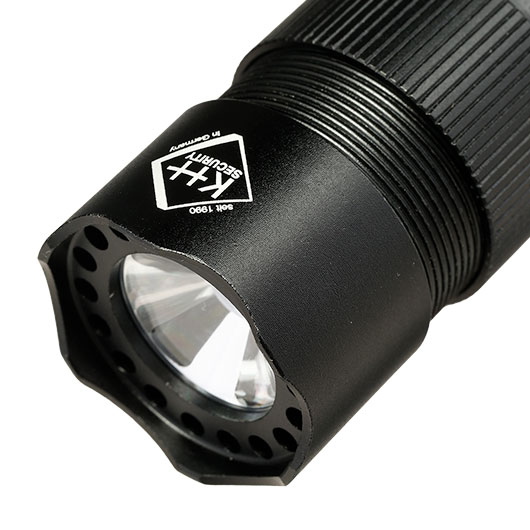 KH-Security Taschenlampe 2in1 Pro Alarm mit Personenalarm wiederaufladbar 3 Leuchtmodi 300 lm schwarz Bild 5