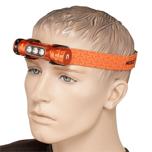 Nebo LED Stirnlampe HL1000 Master Series 1000 Lumen 5 Leuchtmodi wiederaufladbar kupferorange inkl. Kopfband und USB-C-Ladekabel