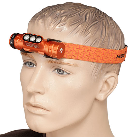 Nebo LED Stirnlampe HL1000 Master Series 1000 Lumen 5 Leuchtmodi wiederaufladbar kupferorange inkl. Kopfband und USB-C-Ladekabel Bild 2