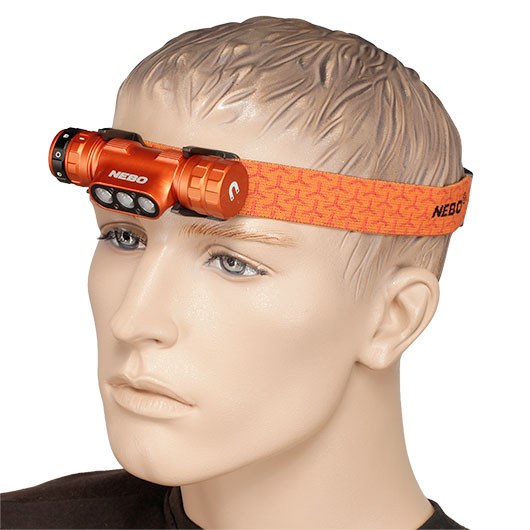 Nebo LED Stirnlampe HL1000 Master Series 1000 Lumen 5 Leuchtmodi wiederaufladbar kupferorange inkl. Kopfband und USB-C-Ladekabel Bild 3