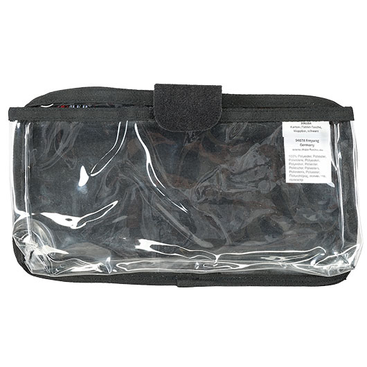 MFH Karten-/Tablet-Tasche klappbar mit Klettr�ckseite transparent schwarz