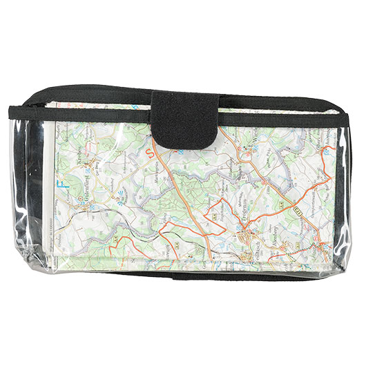 MFH Karten-/Tablet-Tasche klappbar mit Klettr�ckseite transparent schwarz Bild 1