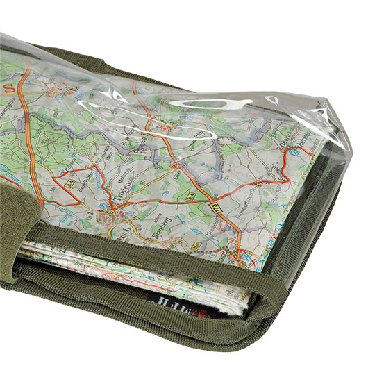MFH Karten-/Tablet-Tasche klappbar mit Klettr�ckseite transparent oliv Bild 4