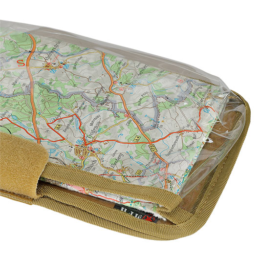 MFH Karten-/Tablet-Tasche klappbar mit Klettr�ckseite transparent coyote tan Bild 4