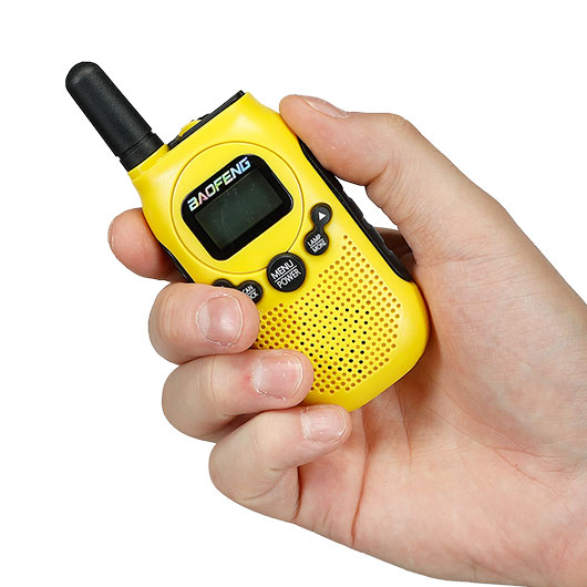 Baofeng Walkie-Talkie-Set BF-T6 bis zu 2 km Reichweite aufladbar mit integrierter Taschenlampe gelb Bild 3