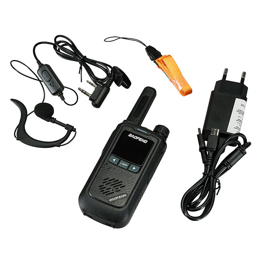 Baofeng Walkie-Talkie-Set BF-T17 bis zu 8 km Reichweite aufladbar mit integrierter Taschenlampe schwarz Bild 4