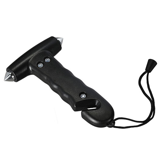 Benson Automotive 2-in-1 Notfallhammer mit Gurtschneider und beidseitiger Metallspitze schwarz Bild 2