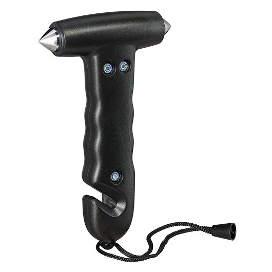 Benson Automotive 2-in-1 Notfallhammer mit Gurtschneider und beidseitiger Metallspitze schwarz Bild 3