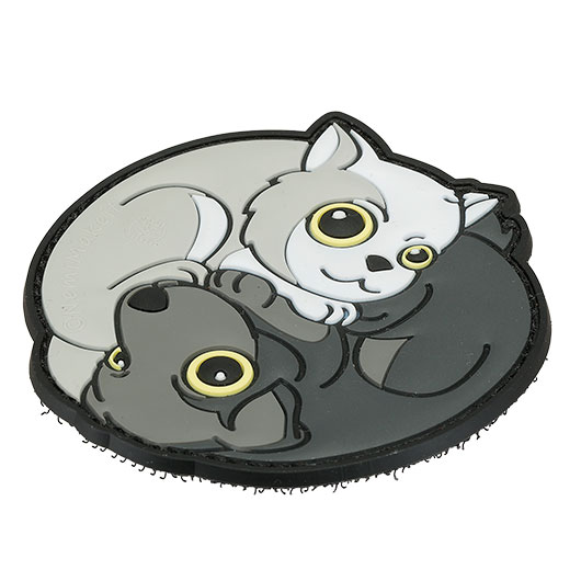 JTG 3D Rubber Patch Black Dog-White Cat Yin und Yang fullcolor Bild 1