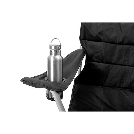 Basic Nature Campingstuhl Travelchair Holiday faltbar mit Getr�nkehalter und K�hltasche schwarz Bild 1