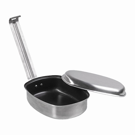 Mil-Tec franz�sisches Kochgeschirr 3-in-1 Edelstahl 2-teilig Bild 1