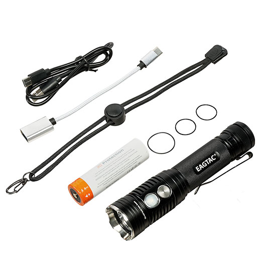 Eagtac LED-Taschenlampe TX3V MKII 3650 Lumen 10 Leuchtmodi inkl. Strobe wiederaufladbar Powerbank-Funktion inkl. Holster Ladekab Bild 10