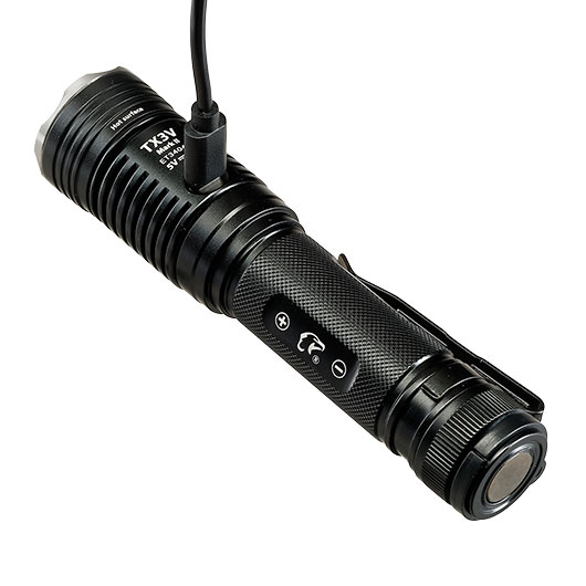 Eagtac LED-Taschenlampe TX3V MKII 3650 Lumen 10 Leuchtmodi inkl. Strobe wiederaufladbar Powerbank-Funktion inkl. Holster Ladekab Bild 7