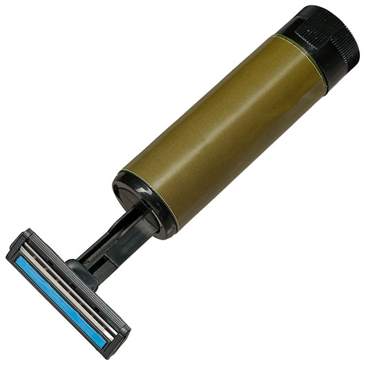 BCB Reiserasierer Twist Razor faltbar inkl. 4 Ersatzklingen oliv Bild 1
