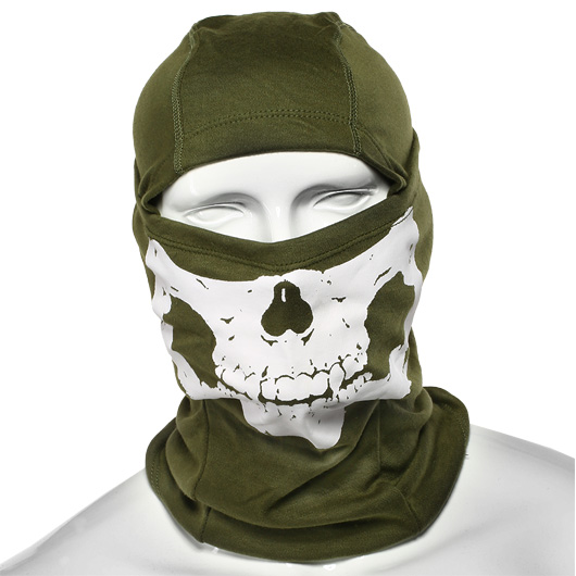 101 INC. Sturmmaske Totenkopf-Motiv oliv Bild 3