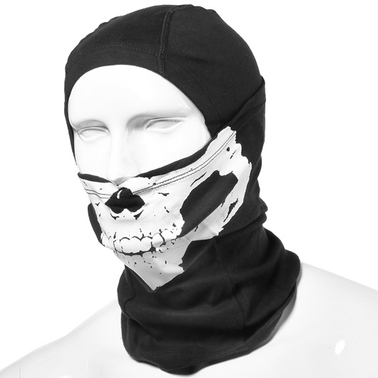 101 INC. Sturmmaske Totenkopf-Motiv schwarz Bild 1