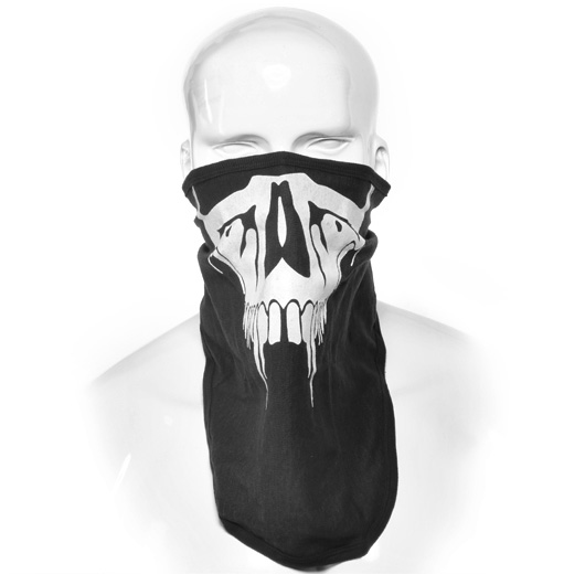 Gesichtstuch mit Klettverschluss Halloween Totenkopf schwarz aus elastischer Baumwolle Bild 2