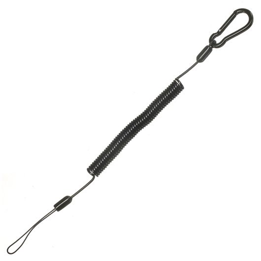 Sicherungsspirale mit Karabiner schwarz 17 - 110 cm