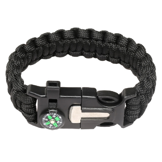 Barbaric Survival Armband mit 5 Funktionen schwarz