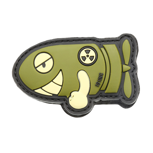 JTG 3D Rubber Patch mit Klettflche Funny Torpedo grn