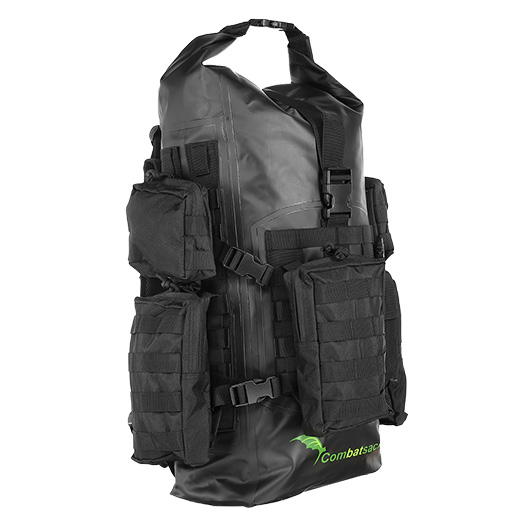 Schwimmfhiger Rucksack ComBatSack 40 Liter MOLLE schwarz mit 6 Auentaschen