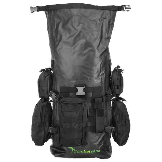 Schwimmfhiger Rucksack ComBatSack 40 Liter MOLLE schwarz mit 6 Auentaschen Bild 8