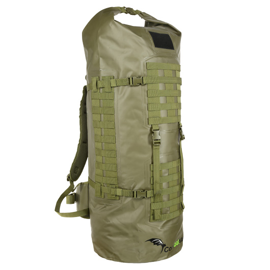 Schwimmfhiger Rucksack ComBatSack 100L olivgrn Molle mit 3 Organisationsbeuteln