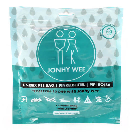 Jonhy Wee Notfalltoilette Unisex Pinkelbeutel 3er Pck. bis 600 ml Bild 1