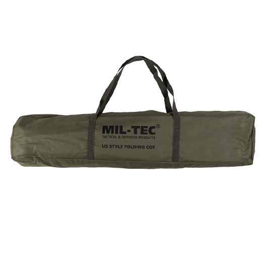 Mil-Tec Feldbett US reinforced mit Aluminium Gestell und Tasche oliv Bild 1