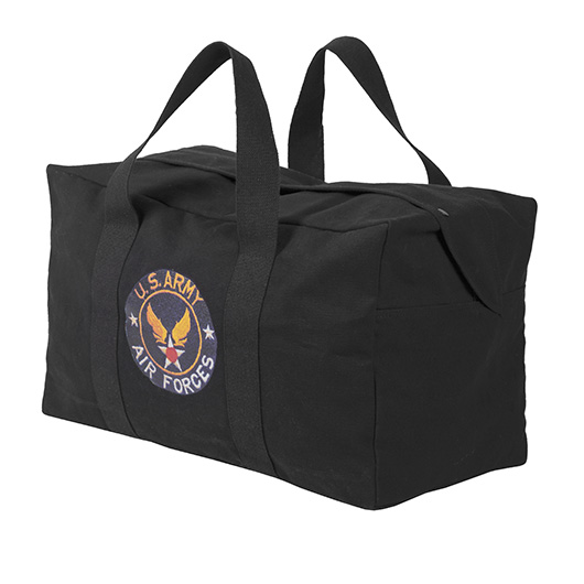 Fliegertasche schwarz mit Air Forces Print ca. 50 Liter